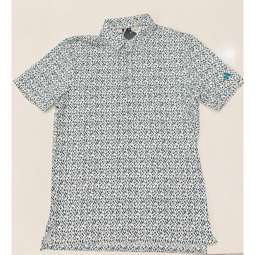 $80 Men's adidas Ultimate365 Micro Argyle White/Pure Teal Golf Polo JI5270 M - Picture 7 of 7